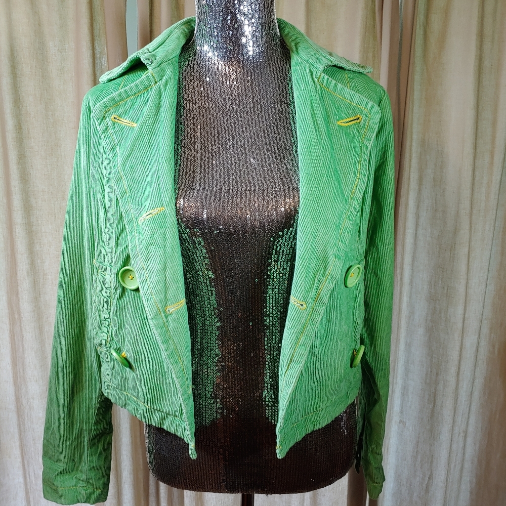 B.B. Dakota Lime green corduroy Jacket.